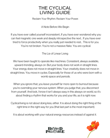 THE CYCLICAL LIVING GUIDE